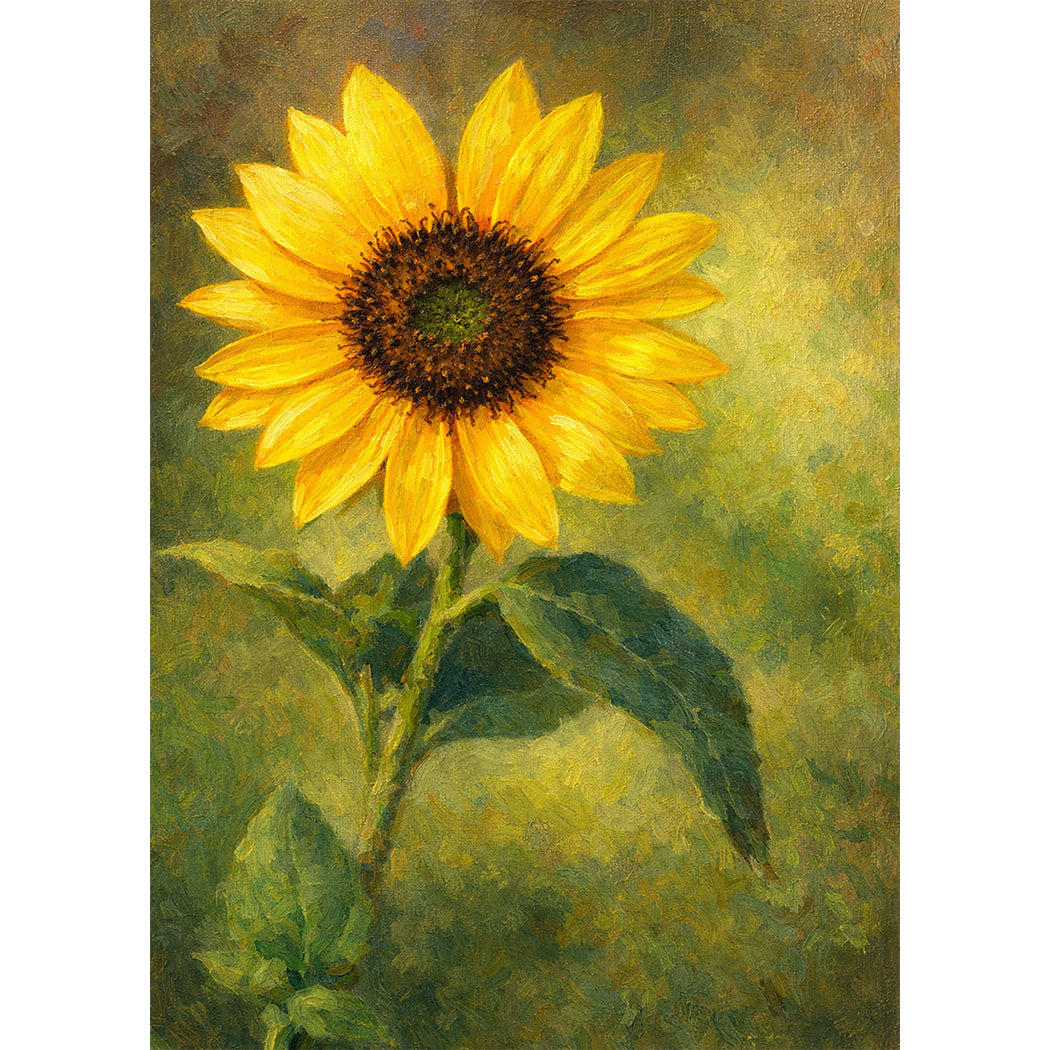 Sunflower Serenity – Bright Yellow Floral Fine Art 5x7 Greeting