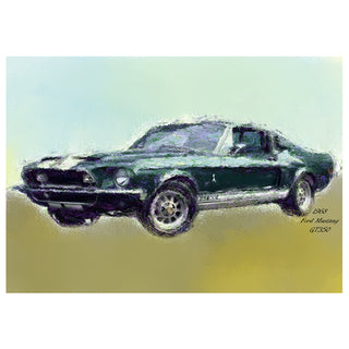 1969 Ford Mustang GT350 on a gradient background. Fine Art Greeting Card By Will Davis Studios Photo by Matt Punches
