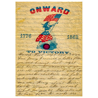 Civil War Letter Fine Art Greeting Card by Will Davis Studios