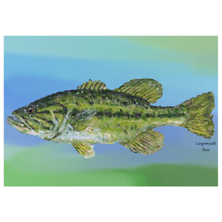 Largemouth Bass Fine Art Digital Painting Greeting Card (5 X 7)