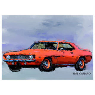 1969 Chevrolet Camaro Fine Art Digital Painting Greeting Card (5 X 7)