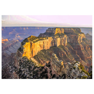 Grand Canyon with sunlight casting shadows on the rock formations